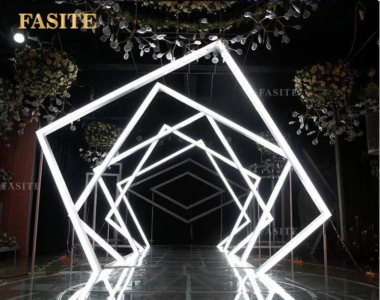 Geometric time tunnel luminous road