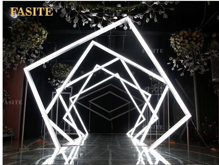 Geometric time tunnel luminous road