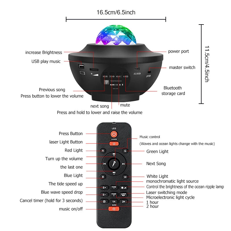 Colorful Starry Projector Galaxy Night Light
