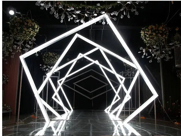 Geometric time tunnel luminous road