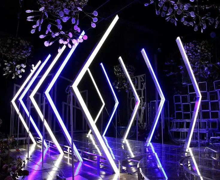 Geometric time tunnel luminous road