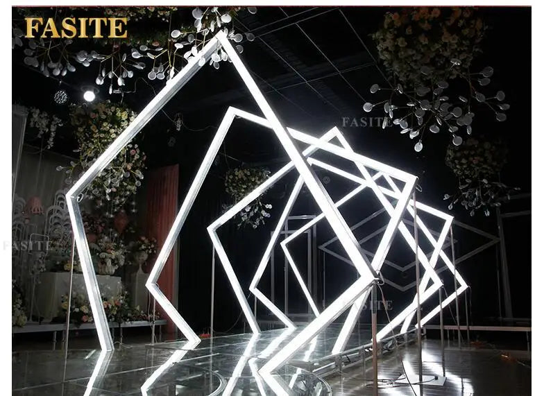 Geometric time tunnel luminous road