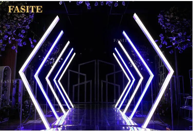 Geometric time tunnel luminous road