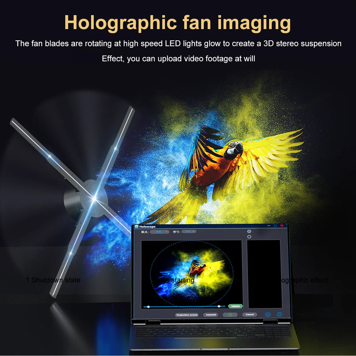 Holographic Fan 722LED Sign