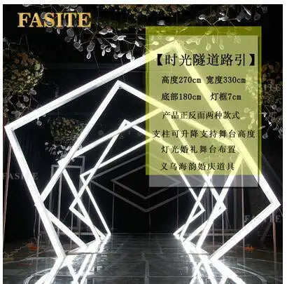 Geometric time tunnel luminous road
