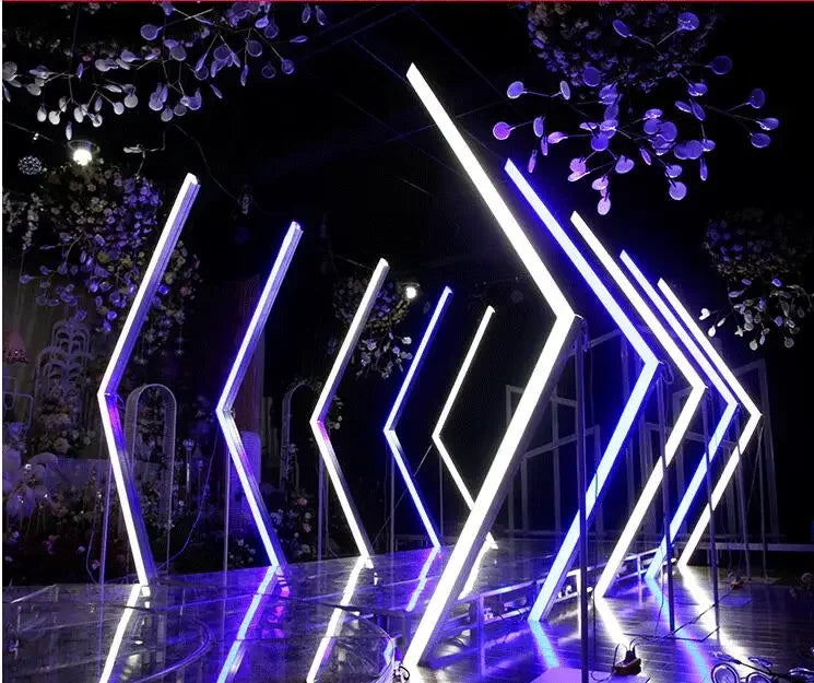 Geometric time tunnel luminous road